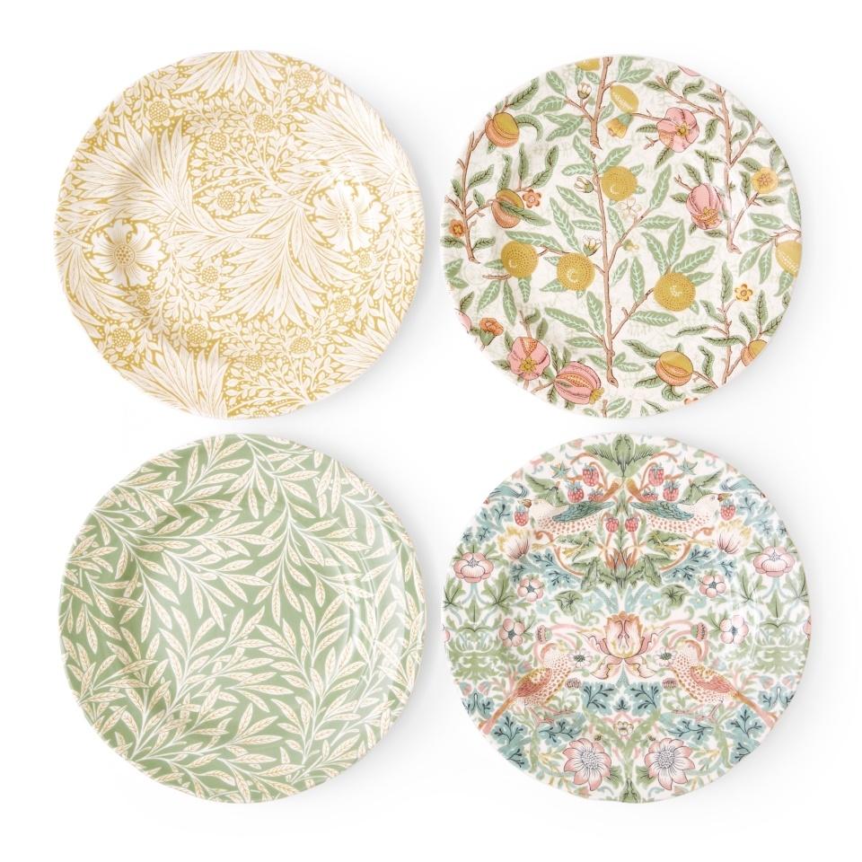 spode Morris & Co Plate 9" set of 4 assorted
